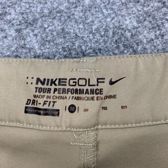 Nike Golf Short Mens 38 Beige Dri Fit Tour Performance Tech Flat Front Chino - Picture 5 of 12